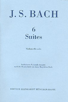 6 Suiten fr Violoncello solo Faksimile Ausgabe verkleinert