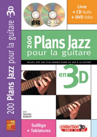 200 Plans Jazz Guitare 3D (+CD+DVD) pour guitare