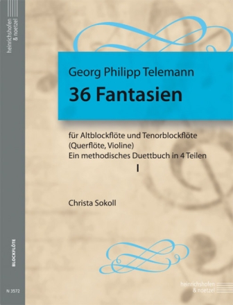 36 Fantasien Band 1 (Nr.1-8) f�r Altblockfl�te und Tenorblockfl�te (Fl�te, Violine) Spielpartitur