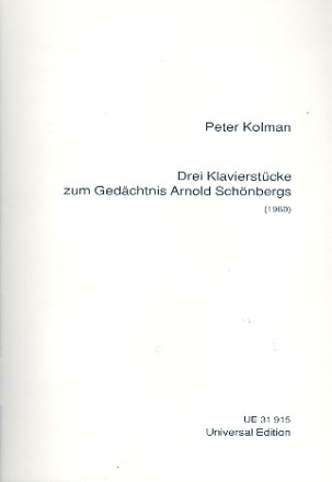 3 Klavierstcke zum Gedchtnis Arnold Schoenbergs