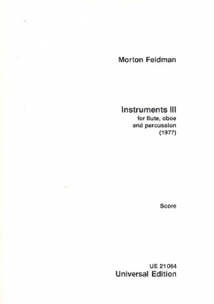 Instruments 3 fr Flte, Oboe und Percussion Partitur