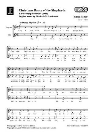 Christmas Dance of the Shepherds for female voices (SA) and piccolo score