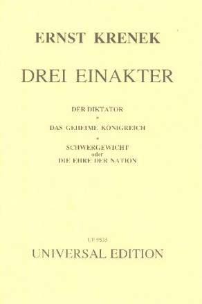 Der Diktator, Das geheime Knigreich, Schwergewicht oder Die Ehre der Nation Studienpartitur
