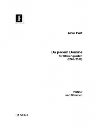 Da pacem Domine fr Streichquartett Partitur und Stimmen