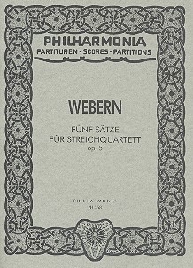 5 Stze op.5 fr Streichquartett Studienpartitur