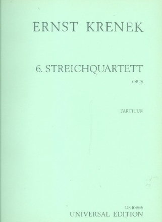 Quartett Nr.6 op.78 fr Streichquartett Partitur