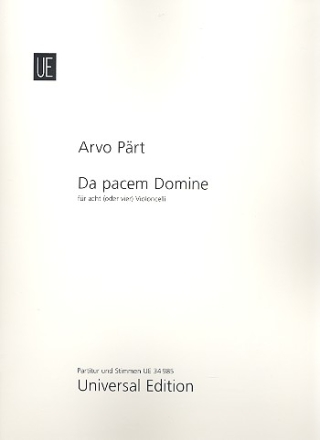 Da pacem Domine fr 4 Violoncelli Partitur und Stimmen