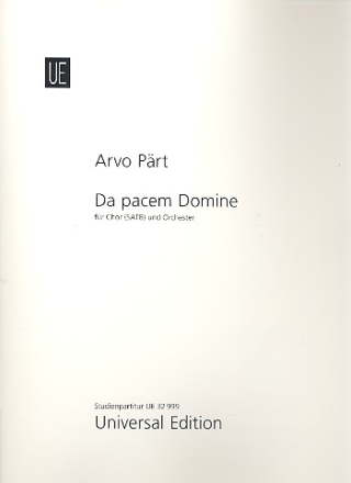 Da pacem Domine fr gem Chor und Orchester Studienpartitur