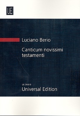 Canticum novissimi testamenti fr 4 Klarinetten, 4 Saxophone und 8 Stimmen Studienpartitur