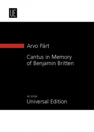 Cantus in Memory of Benjamin Britten fr Streichorchester und eine Glocke Studienpartitur