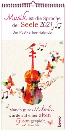 Kalender Musik ist die Sprache der Seele 2021 Postkartenkalender (Monatskalender) 10,5 x 20,5 cm