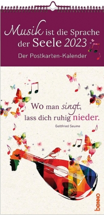 Kalender Musik ist die Sprache der Seele 2023 Postkartenkalender (Monatskalender) 10,5 x 20,5 cm