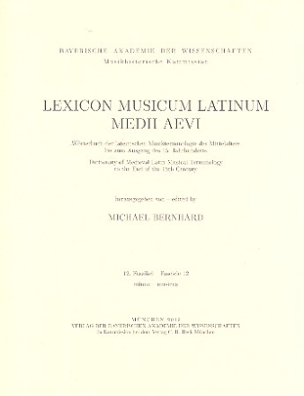 Lexicon musicum latinum medii Aevi Faszikel 12 minuo - musicus