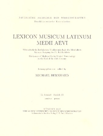 Lexicon musicum latinum medii aevi Faszikel 13 musicus - pausa