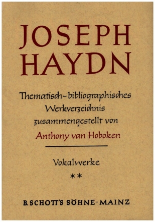 Joseph Haydn Band 2 Thematisch-bibliographisches Werkverzeichnis