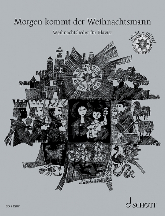 Morgen kommt der Weihnachtsmann (leicht bis mittelschwer) fr Klavier