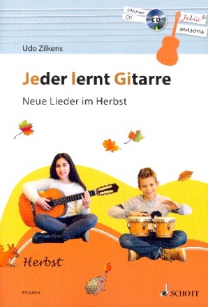 Jeder lernt Gitarre - Neue Lieder im Herbst (+CD) fr Gitarre Lehrbuch