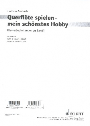 Querflte spielen - mein schnstes Hobby Band 1 fr Flte und Klavier Klavierbegleitung