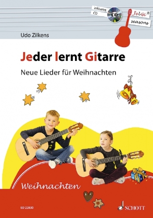 Jeder lernt Gitarre - Neue Lieder fr Weihnachten (+CD) fr Gitarre Lehrbuch