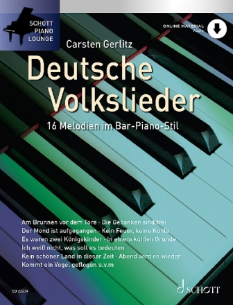 Deutsche Volkslieder (+Online Audio) fr Klavier (mit Texten und Akkorden)