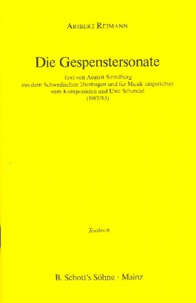 Die Gespenstersonate Eine Kammeroper Textbuch/Libretto