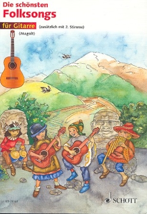 Die schnsten Folksongs fr 1-2 Gitarren Spielpartitur (mit Text)