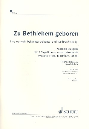 Zu Bethlehem geboren fr 2 Singstimmen oder 2-stimmigen Chor