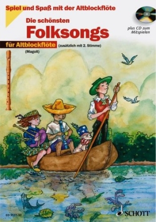 Die schnsten Folksongs (+CD) fr Altblockflte (mit 2. Stimme)