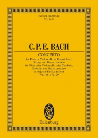 Konzert A-Dur fr Cembalo (Flte, Violoncello) und Orchester Studienpartitur