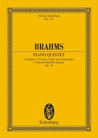 Quintett f-Moll op.34 für Klavier und Streichquartett Studienpartitur