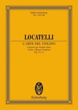 Concerti op.3,1-4 fr Violine, Streicher und Bc Studienpartitur