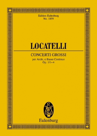 Concerti grossi op.1 Nr. 1-4 fr Streichorchester und Basso Continuo Studienpartitur