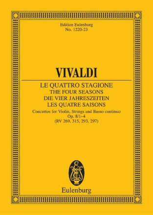 Konzert E-Dur op.8,1 RV269 fr Violine, Streicher und Bc Studienpartitur