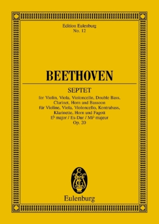 Septett Es-Dur op.20 fr Klarinette, Fagott, Horn, Violine, Viola, Violoncello und Kontraba,  Studienpartitur