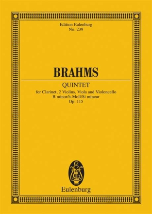 Quintett h-Moll op.115 fr Klarinette und Streichquartett Studienpartitur