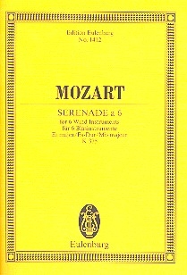 Serenade  6 Es-Dur Nr.11 KV375 fr 2 Klarinetten, 2 Hrner und 2 Fagotte Studienpartitur