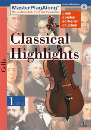 CLASSICAL HIGHLIGHTS 1 CELLO (CD-ROM) MASTER PLAY ALONG DAS MULTIMEDIALE SPIEL-MIT-PROGRAMM