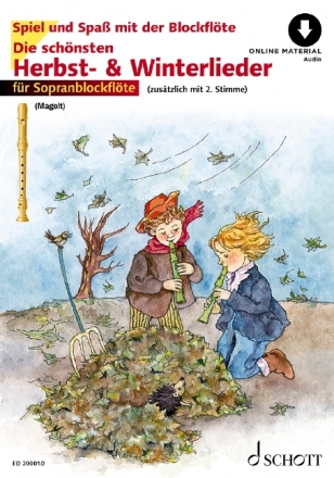 Die schnsten Herbst- und Winterlieder (+Online Audio) fr 1-2 Sopranblockflten