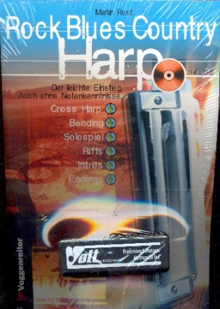 Rock blues Country Harp Set: Buch und Harp