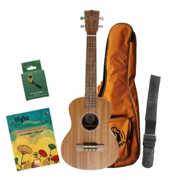 BUT30 Tenor Ukulele Pack - English Language  Set (Ukulele, Tasche, Tuner, Gurt, Buch)