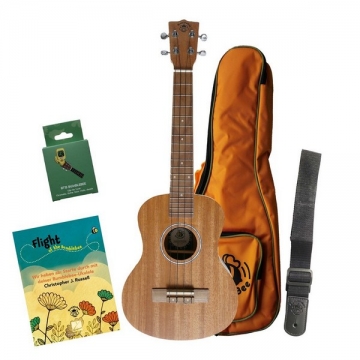 BUT30 Tenor Ukulele Pack - German Language  Set ( Farbige Box, Tasche, Tuner, Gurt, Buch)