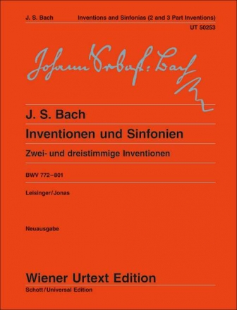 Inventionen und Sinfonien BWV772-801 fr Klavier Neuausgabe 2007