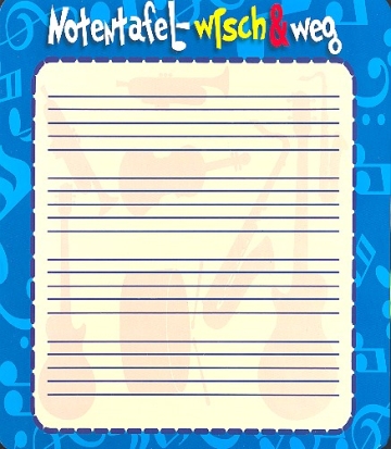 Notentafel wisch und weg Abwaschbare Notentafel Din A4, 4 Systeme, mit Stift (dt. Ausg. von CH74085)