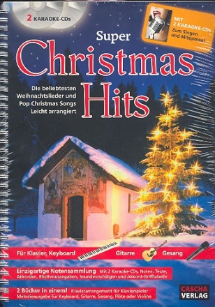 Super Christmas Hits (+ 2 CD's): Songbook Tasteninstrumente/Gitarre/Gesang/Melodieinstrumente