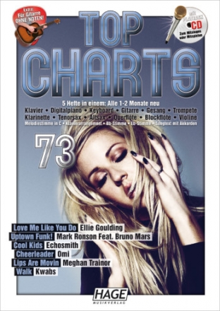 Top Charts Band 73 (+CD): fr C-, B-, Es- Instrumente, Klavier Gitarre, Songtexte mit Akkorden