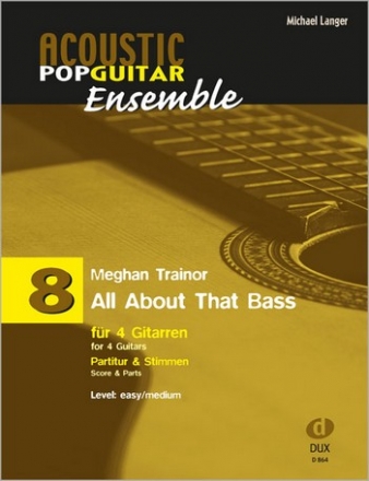 All about that Bass fr 4 Gitarren (Ensemble) Partitur und Stimmen