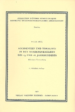 Accidentien und Tonalitt in den Musikdenkmlern des 15. und 16. Jahrhunderts