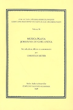 Musica plana Johannis de Garlandia Introduction, dition et commentaire