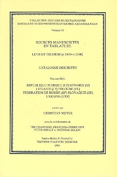 Sources manuscrites en tablature vol.3,2 Rpublique tcheque.... Luth et theorbe (c.1500-c.1800)