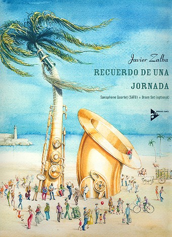 Recuerdo de una jornada for 4 Saxophones (SATBar) (Percussion ad lib) Partitur und Stimmen